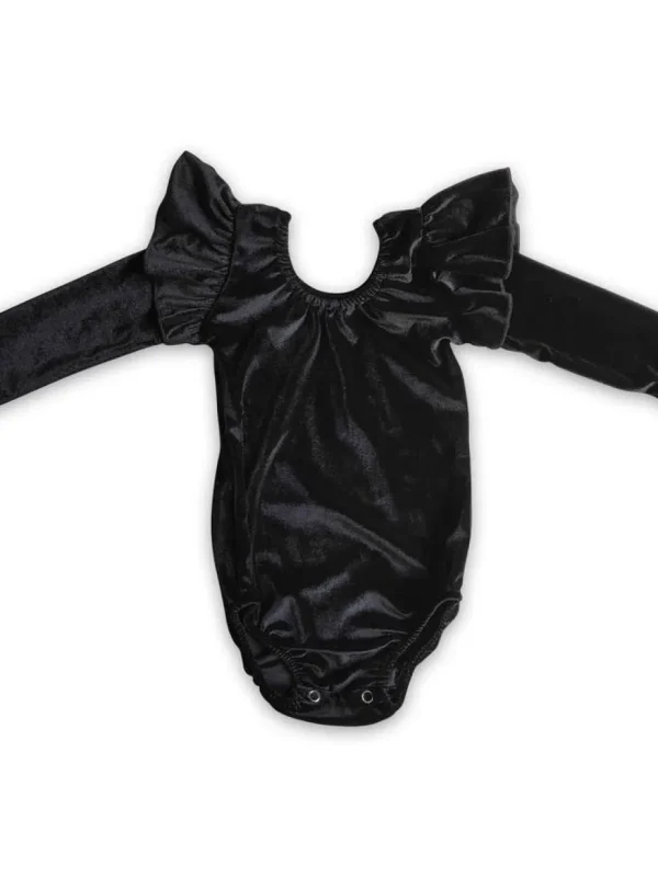 Black Velvet Long Sleeve Leotard