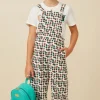 Brushed Floral Print Overalls