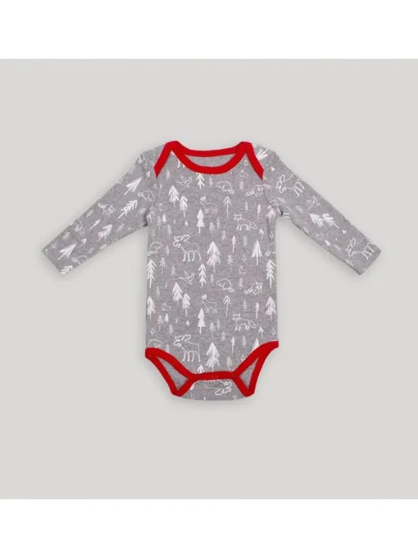 Buffalo Plaid Forest Long Sleeve Bodysuit