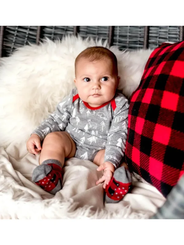 Buffalo Plaid Forest Long Sleeve Bodysuit