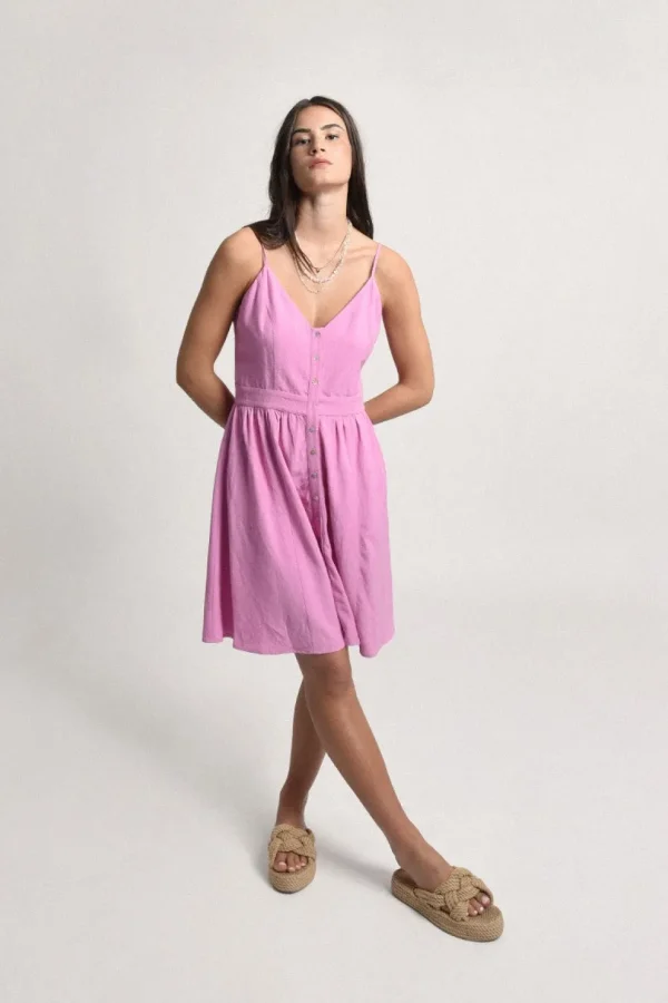 Button Front Dress - Pink