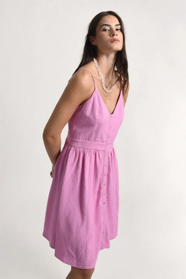 Button Front Dress - Pink