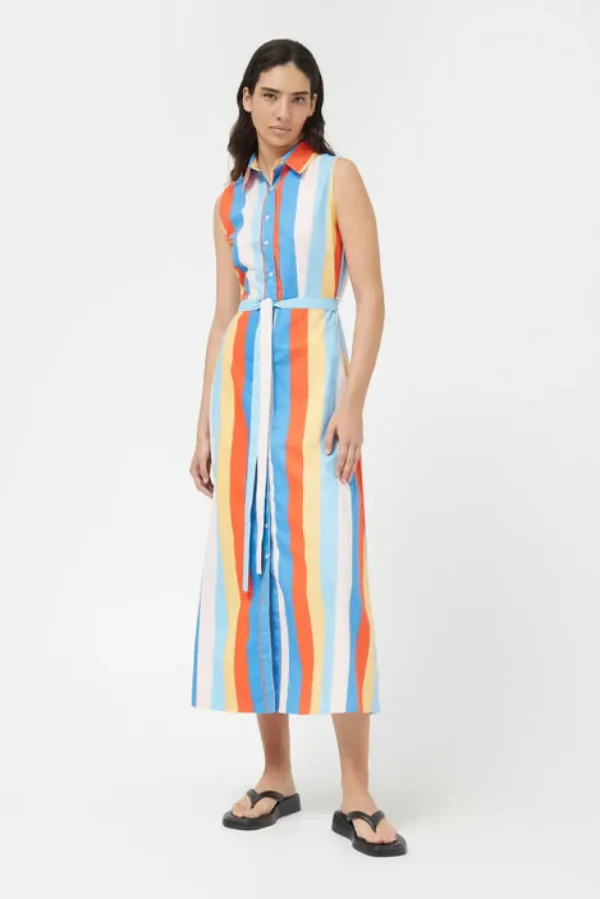Button Front Stripe Dress