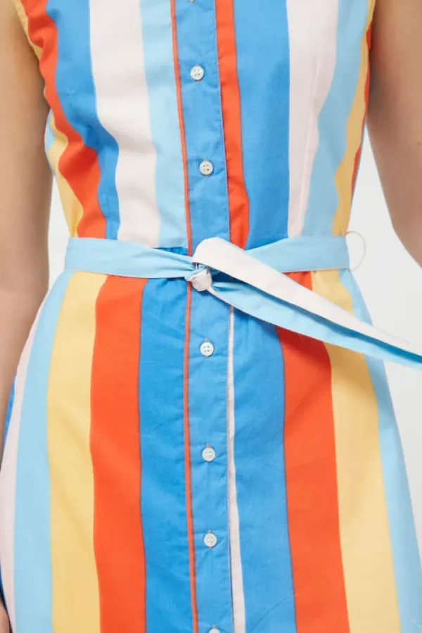 Button Front Stripe Dress