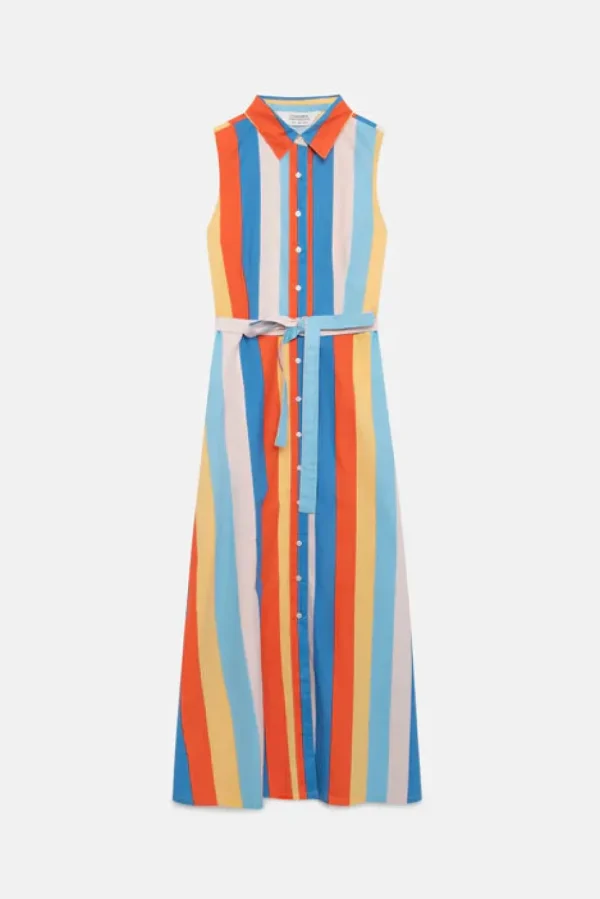 Button Front Stripe Dress