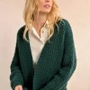 Cable Cardigan - Forest Green