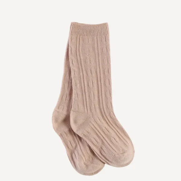 Cable Knit Knee High Socks - Several Colors