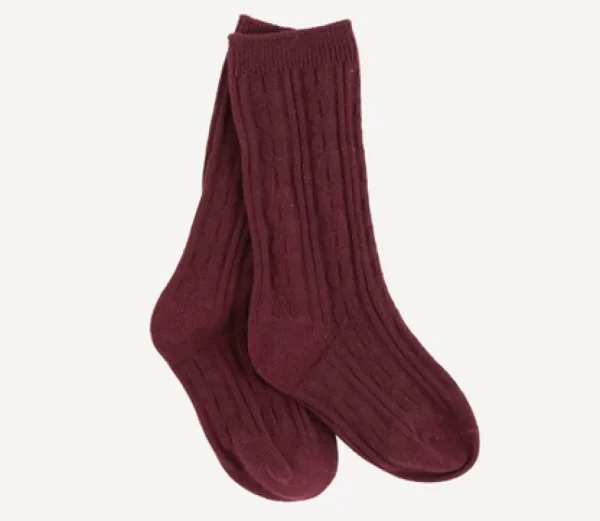 Cable Knit Knee High Socks - Several Colors
