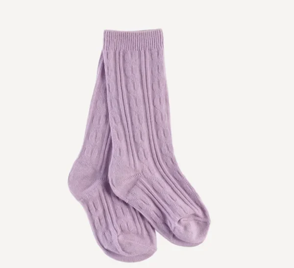 Cable Knit Knee High Socks - Several Colors
