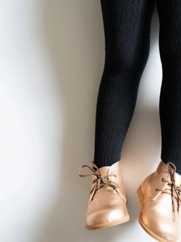 Cable Knit Tights - Black
