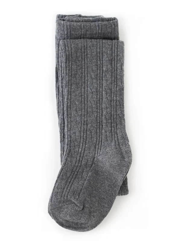 Cable Knit Tights - Charcoal