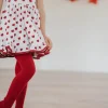 Cable Knit Tights - Cherry