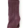 Cable Knit Tights - Dusty Plum