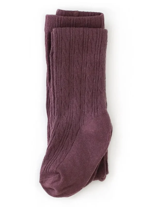 Cable Knit Tights - Dusty Plum