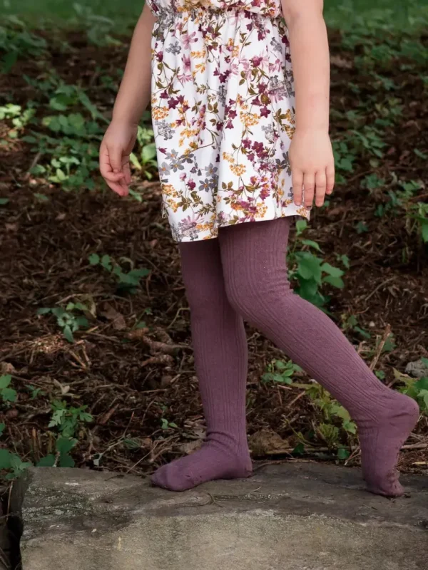 Cable Knit Tights - Dusty Plum