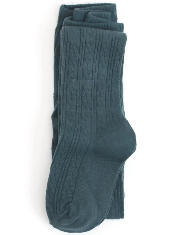 Cable Knit Tights - French Blue