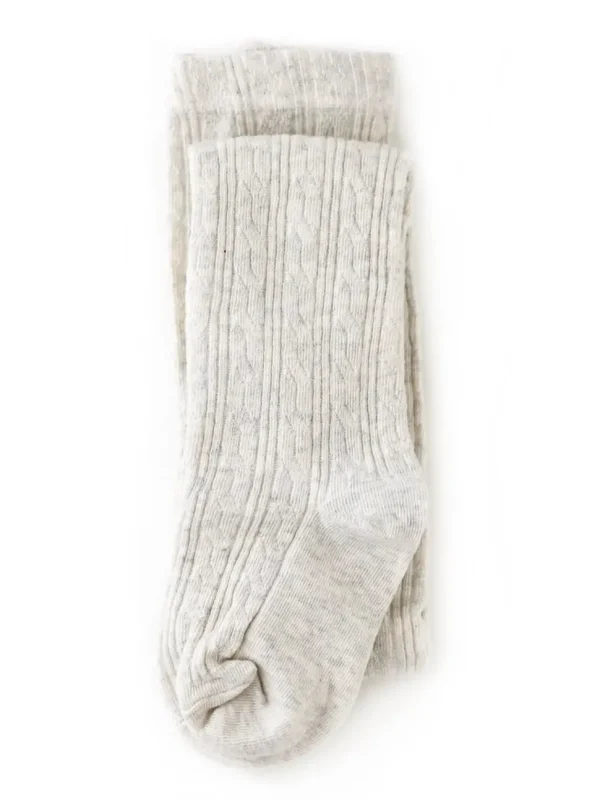 Cable Knit Tights - Heathered Ivory