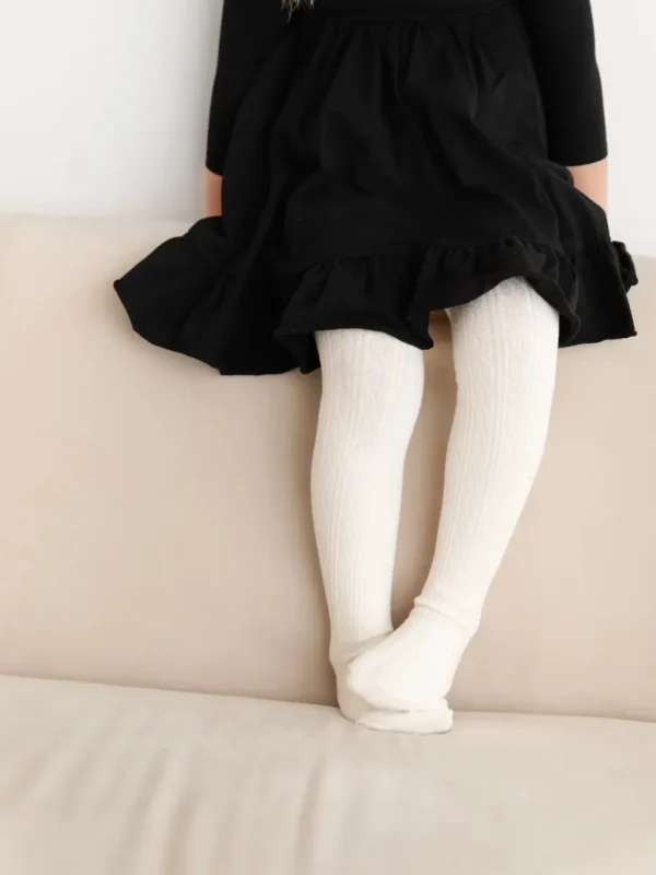 Cable Knit Tights - Ivory