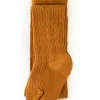Cable Knit Tights - Mustard