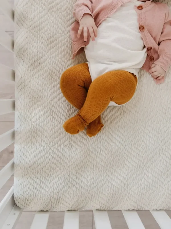 Cable Knit Tights - Mustard