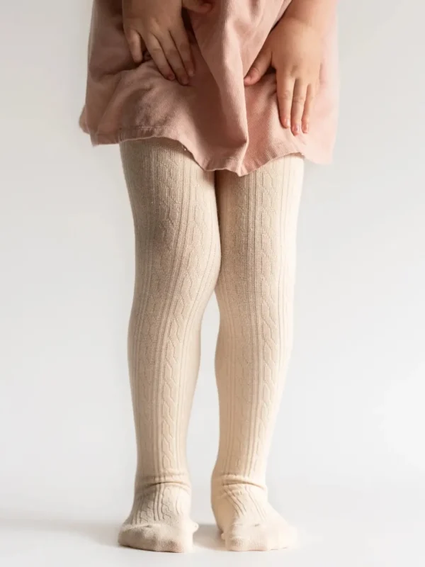 Cable Knit Tights - Vanilla