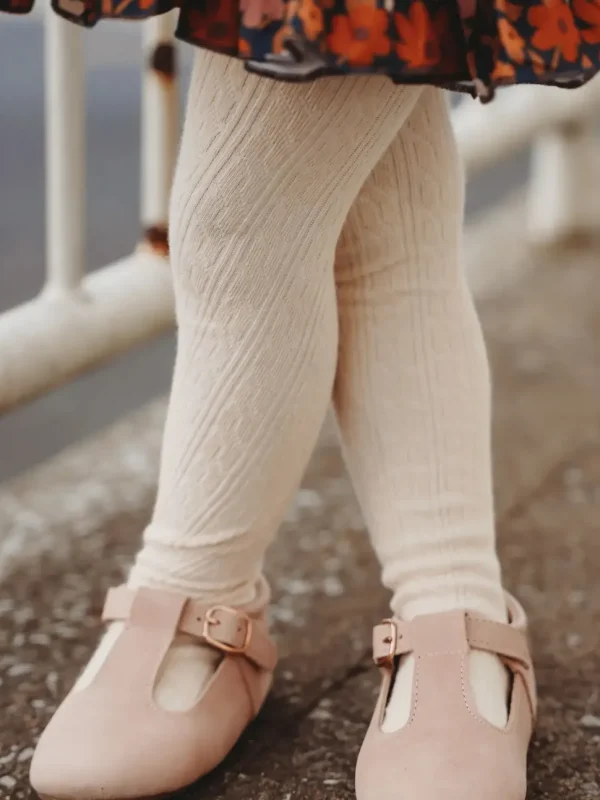 Cable Knit Tights - Vanilla