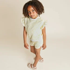 Canary Beachcomber Print Ruffle Sweatshirt