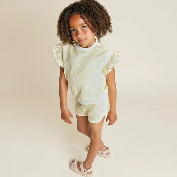Canary Beachcomber Print Ruffle Sweatshirt