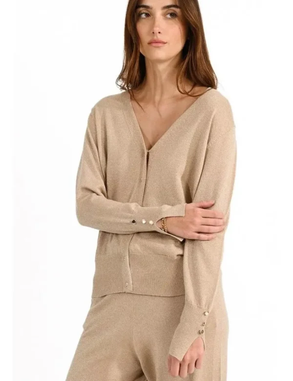 Casual Chic Cardigan Knit with Lurex