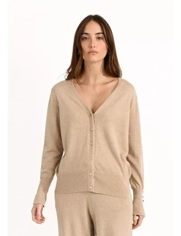 Casual Chic Cardigan Knit with Lurex