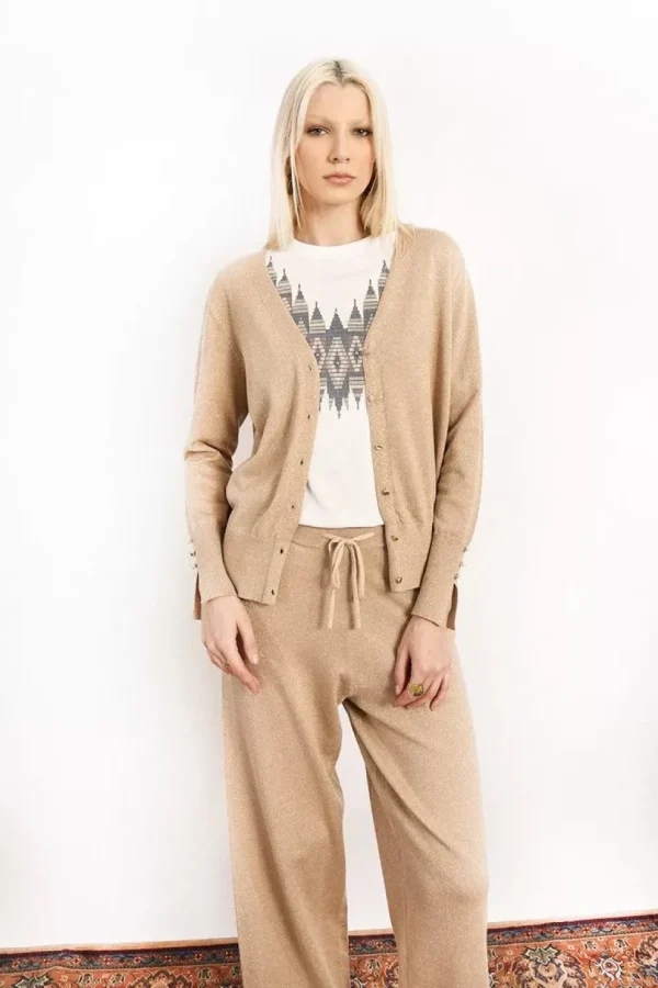 Casual Chic Cardigan Knit with Lurex