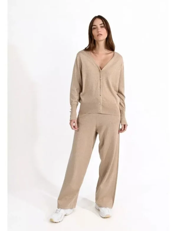 Casual Chic Cardigan Knit with Lurex