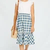 Checkered Ruffle Tiered Skirt