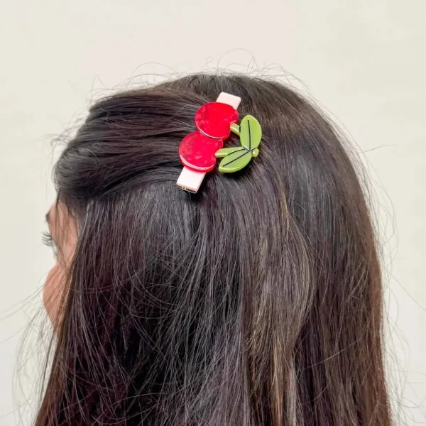 Cherries Alligator Hair Clip Set