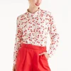 Cherry Print Ruffle Collar Shirt