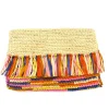 Coco Fringe Crochet Straw Clutch (several colors)