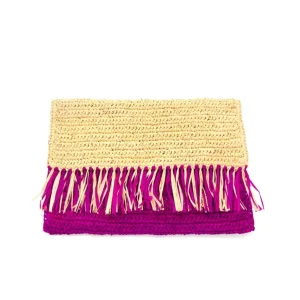 Coco Fringe Crochet Straw Clutch (several colors)