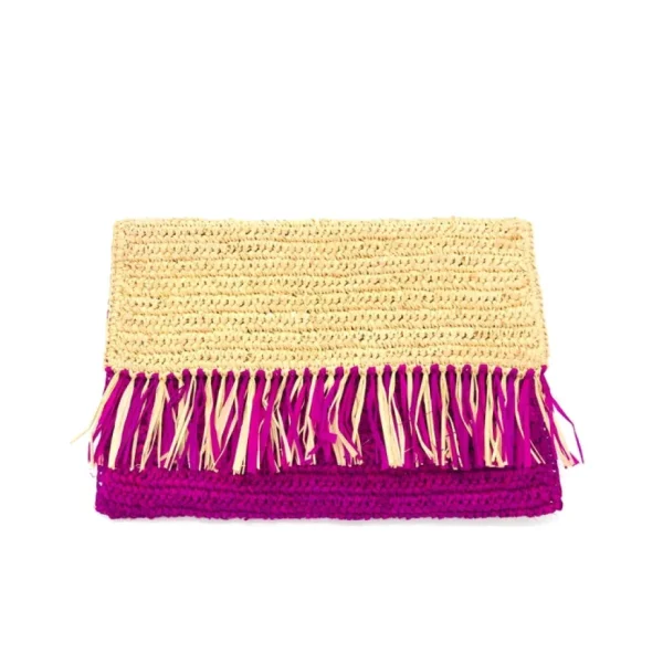 Coco Fringe Crochet Straw Clutch (several colors)