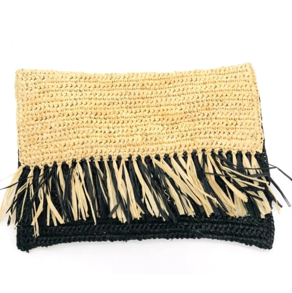 Coco Fringe Crochet Straw Clutch (several colors)