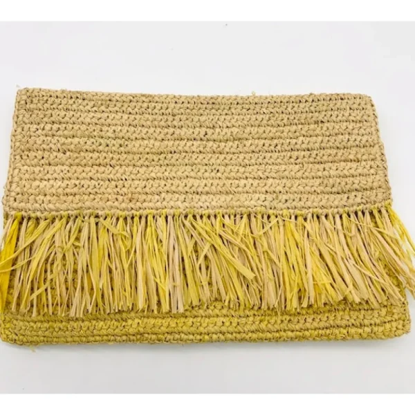 Coco Fringe Crochet Straw Clutch (several colors)