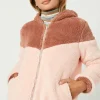 Color Block Fleece Hooded Jacket