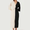 Color Block Long Dress - Black