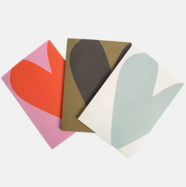 Colorblock Hearts Set of 3 Notebooks