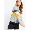 Colorblock Metallic Sweater