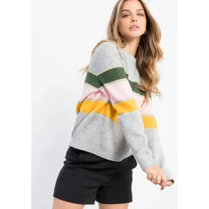 Colorblock Metallic Sweater