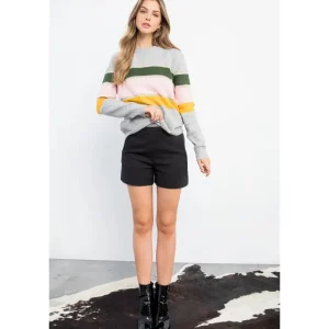Colorblock Metallic Sweater