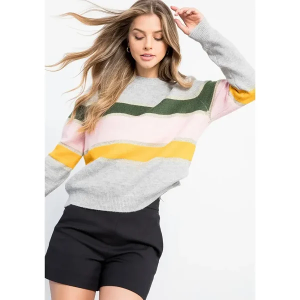 Colorblock Metallic Sweater
