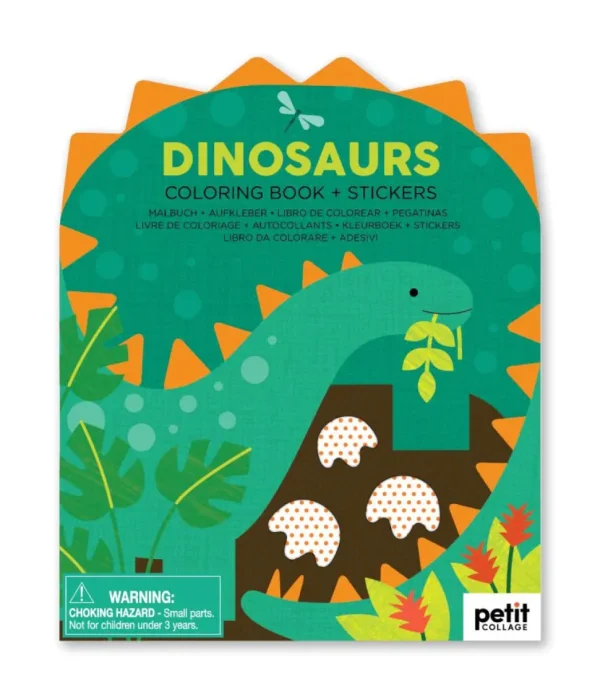 Coloring Book With Stickers: Dinosaurs