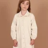 Corduroy Tiered Dress - Cream