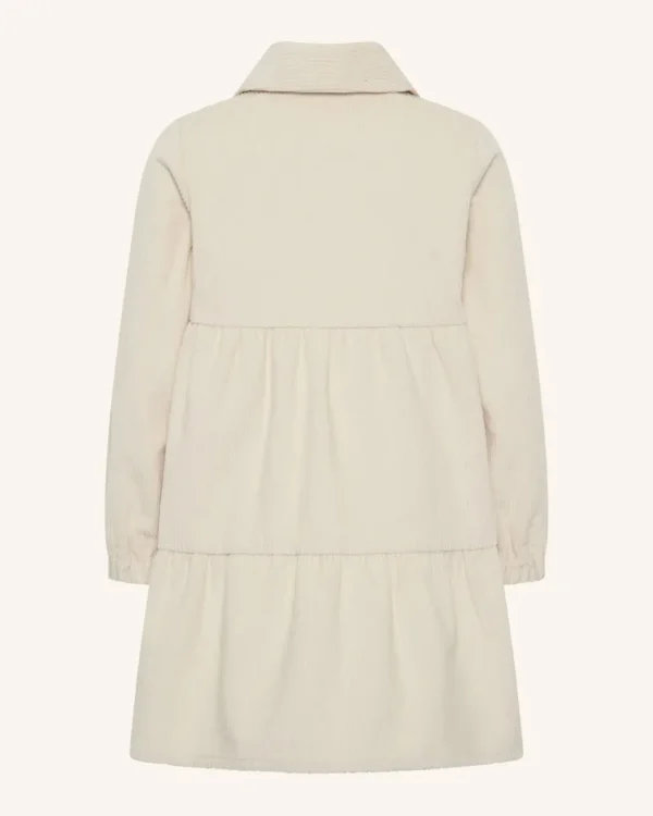 Corduroy Tiered Dress - Cream